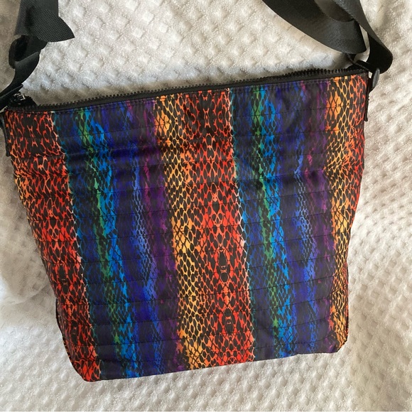 Tahari Nylon Rainbow Snake print Hobo Bag NWT - Picture 4 of 12